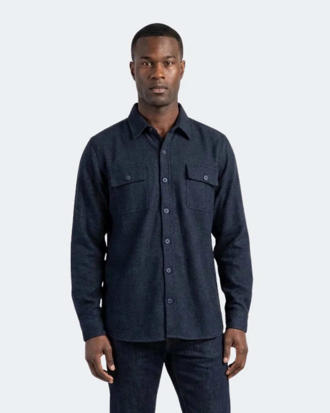 Navy Waffle Knit Shacket