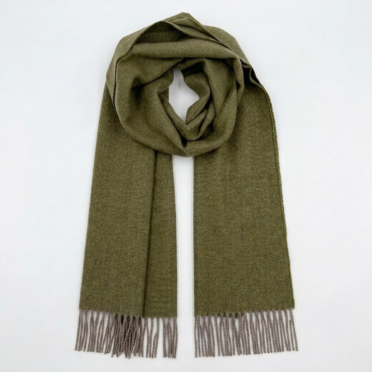 100% Baby Alpaca Scarf, Olive
