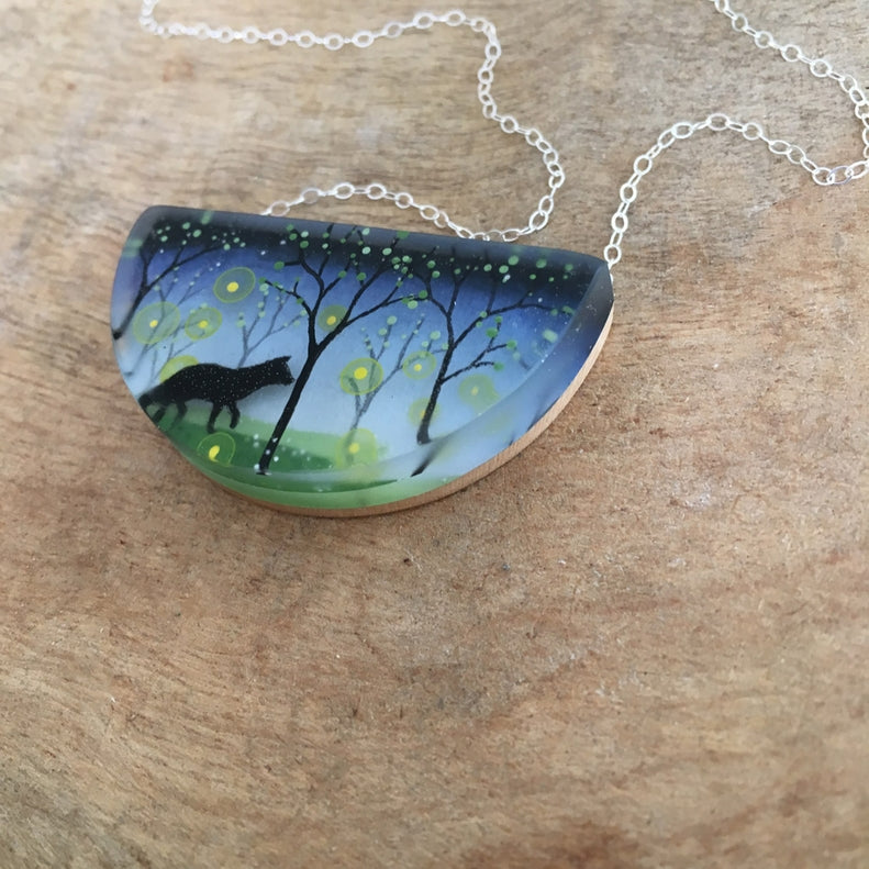 Summer Fox Painted Necklace