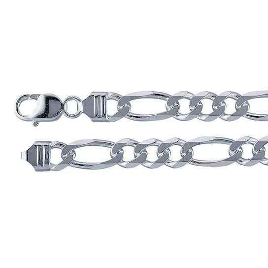 Silver Figaro Chain Bracelet, 9"