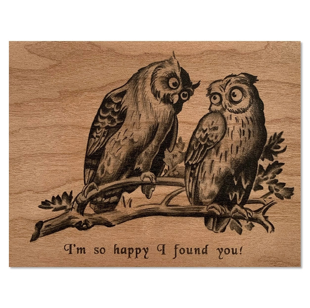 Owls Wood Card