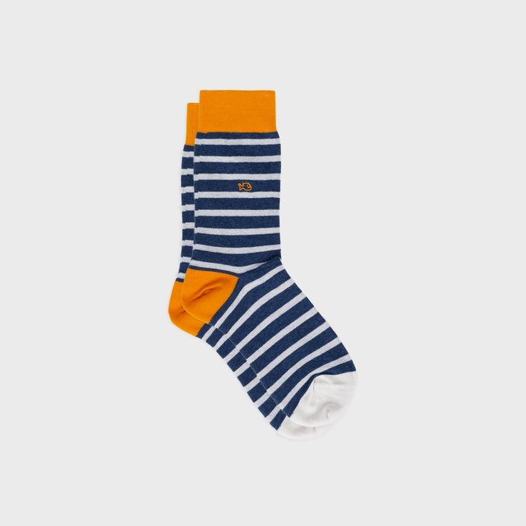 Combed Cotton Socks, Wide Stripes