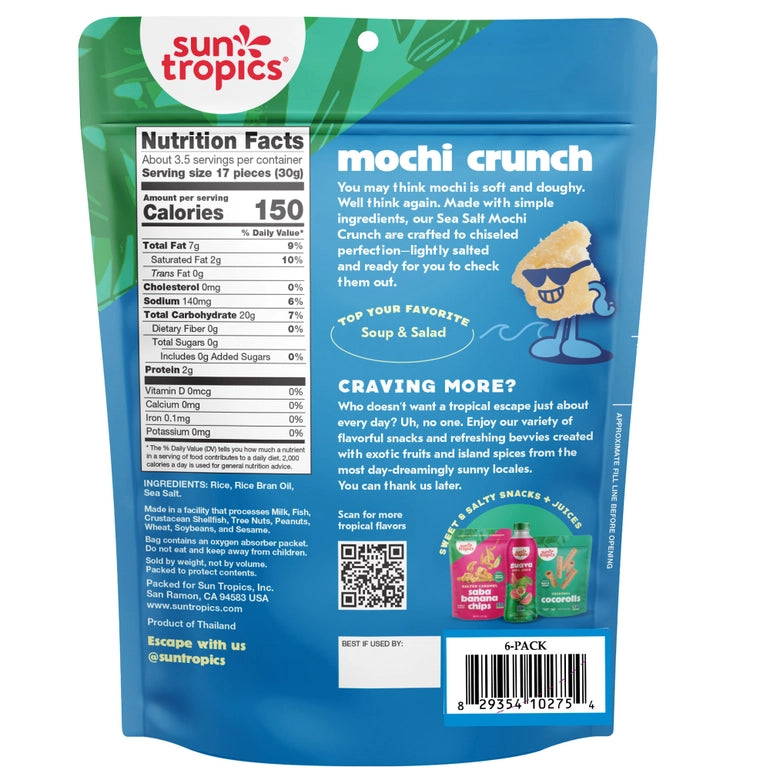 Mochi Crunch Snack Bites, Sea Salt