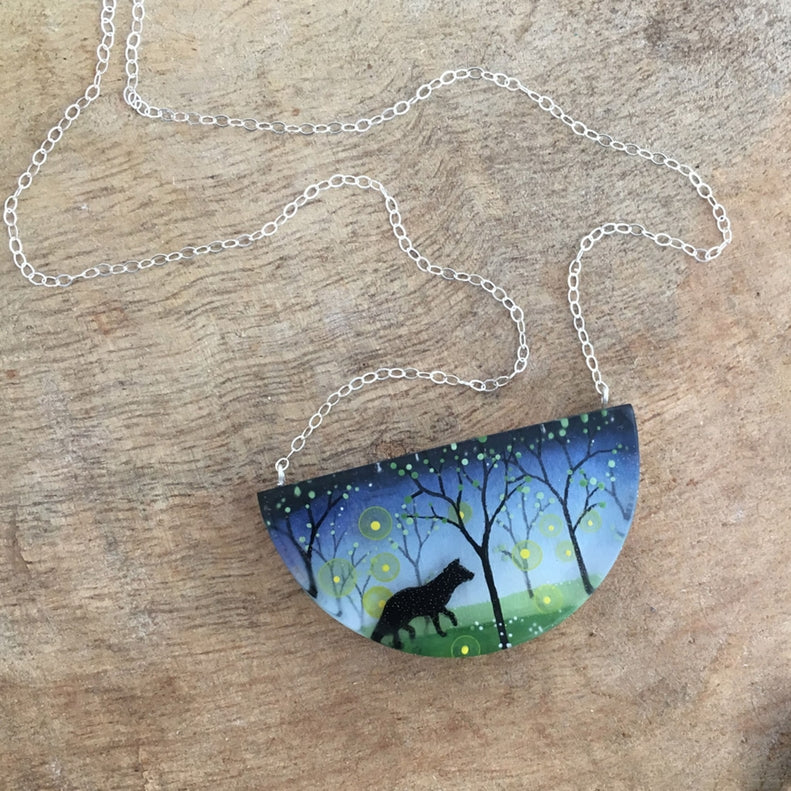 Summer Fox Painted Necklace