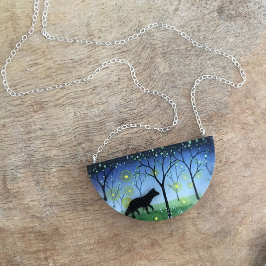 Summer Fox Painted Necklace