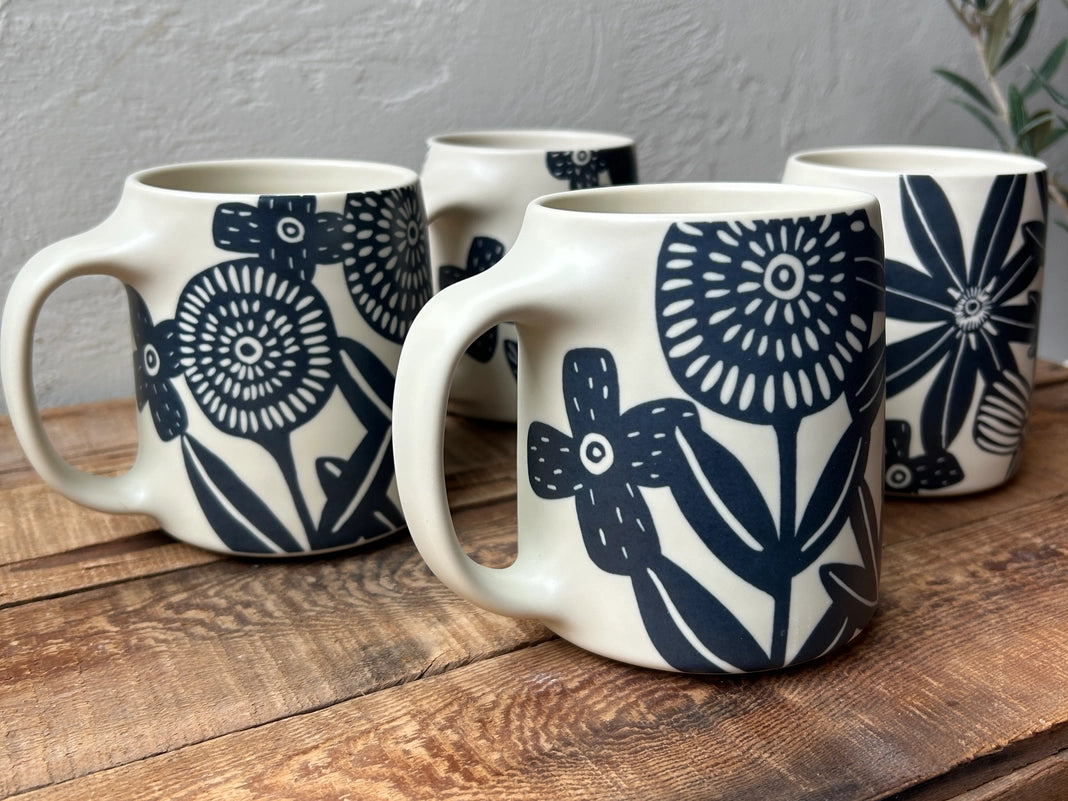 Blue Floral Mug