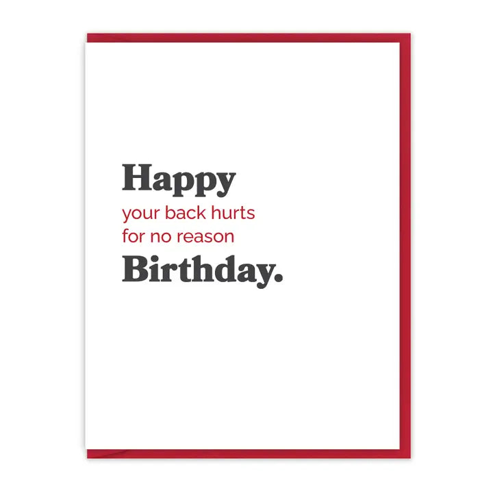 Your Back Hurts Card