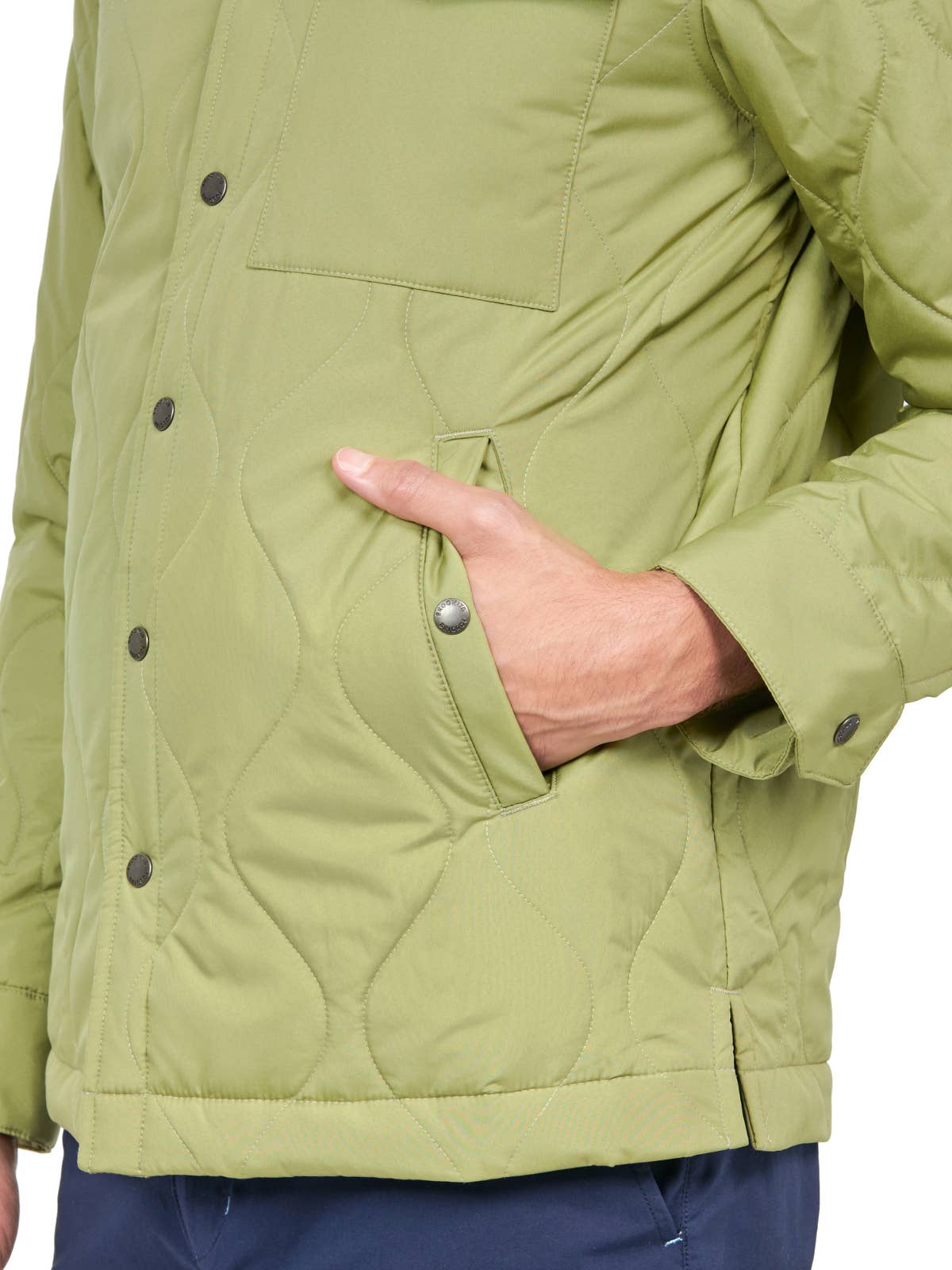 Solid Quilted Shirt in Green