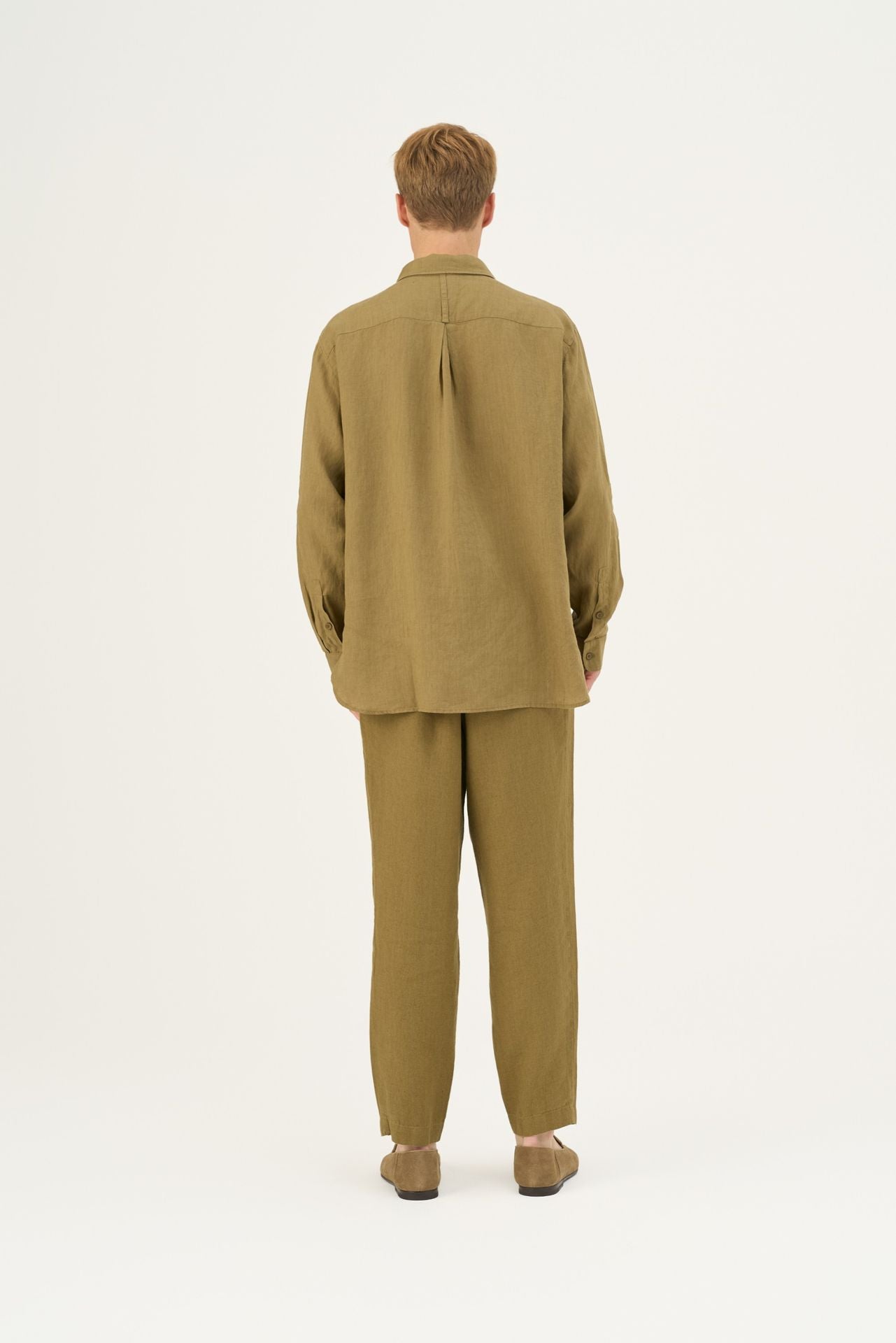 Linen Larch Shirt - Olive Khaki