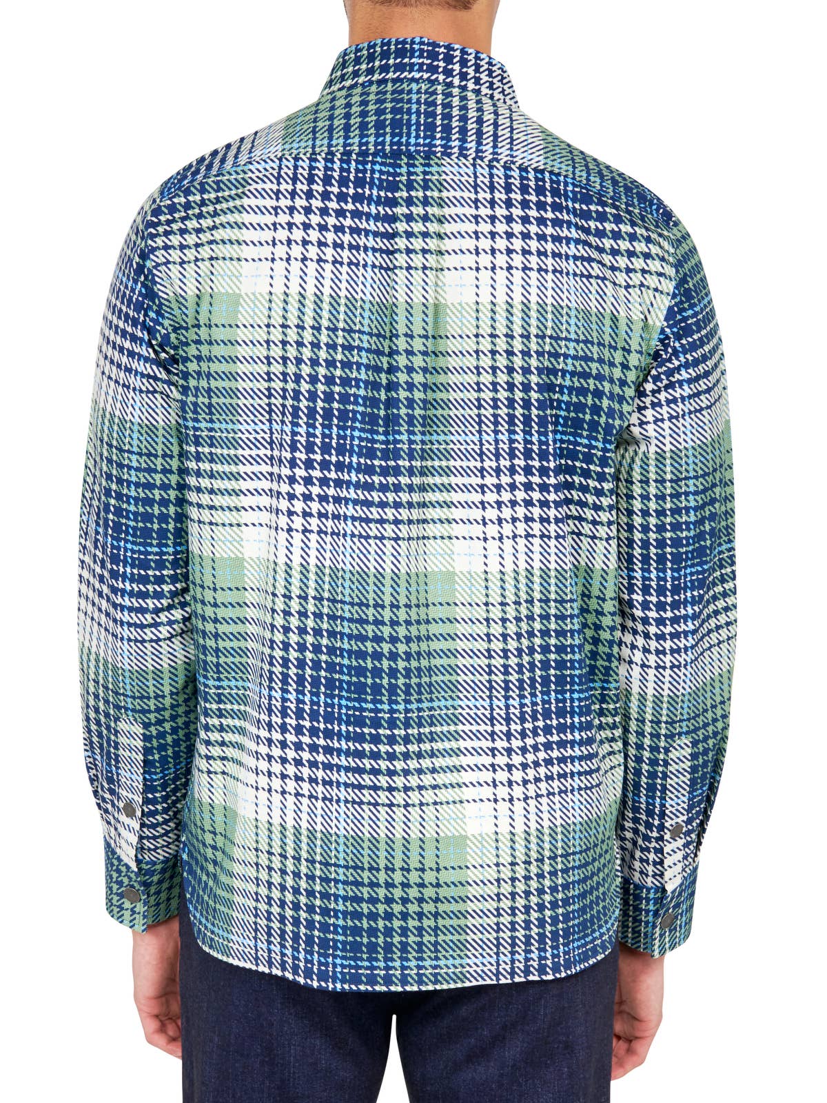 Large Plaid Shirt Jacket in Green