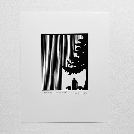 Coffee Outside, In The Rain, 8 x 10 Print