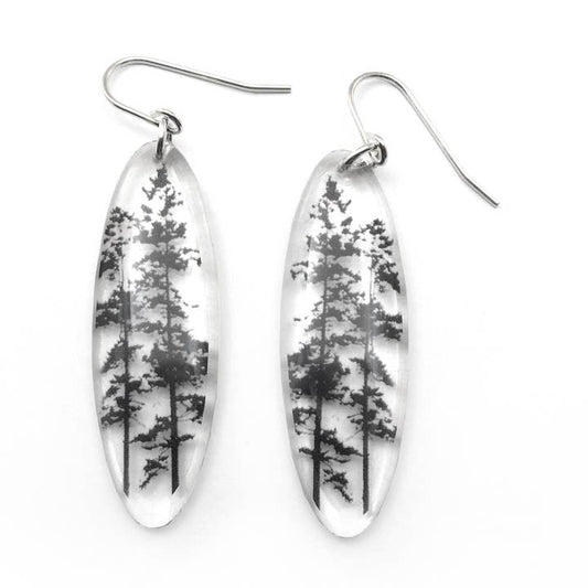 Tall Oval Forest Earrings