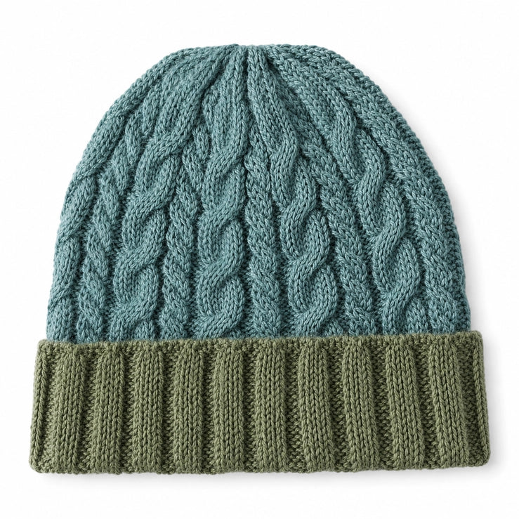 Alpaca Beanie, Braided, Fern