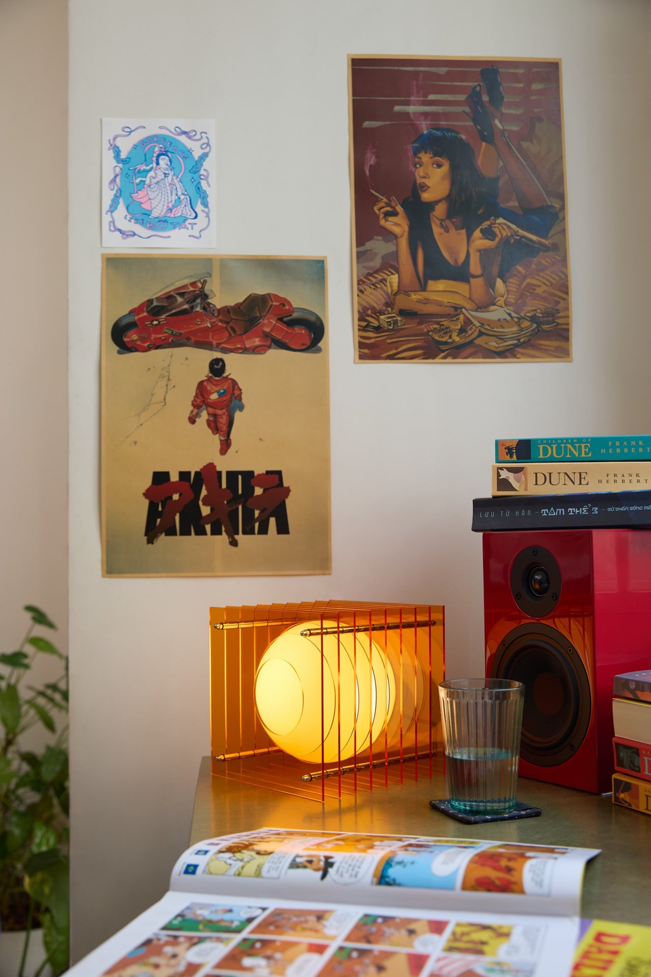 Lop Small Square Lamp, Orange