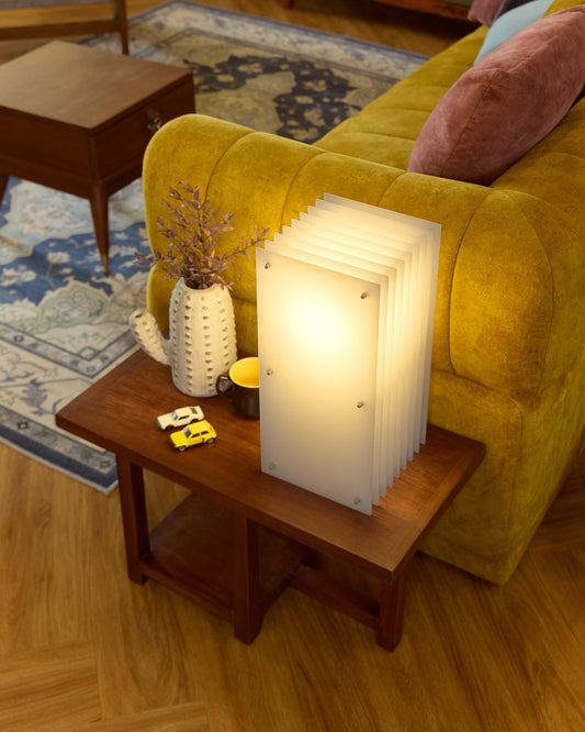 Lop Small Rectangle Lamp, Milky