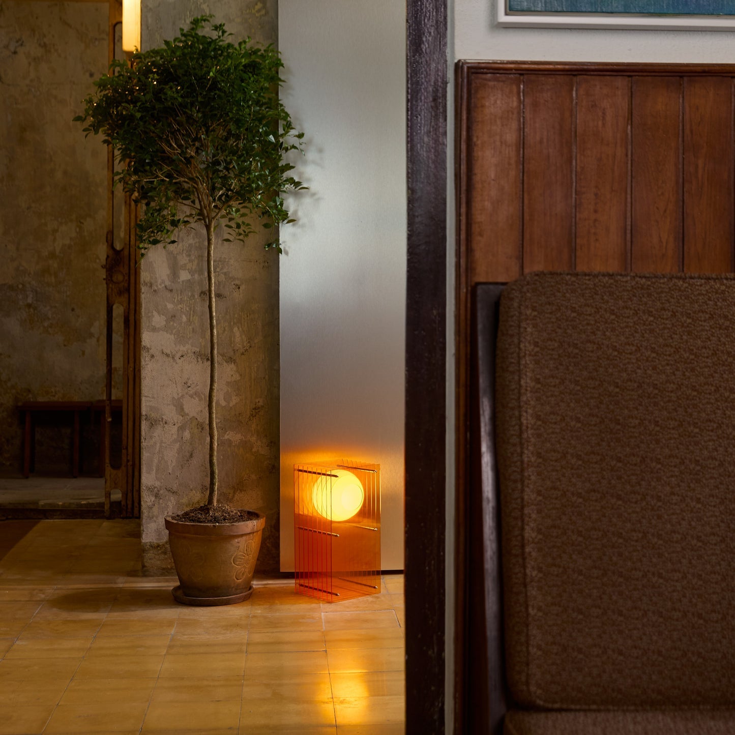 Lop Small Rectangle Lamp, Orange