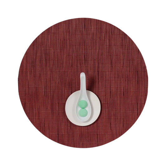 Placemat Bamboo Cranberry Round