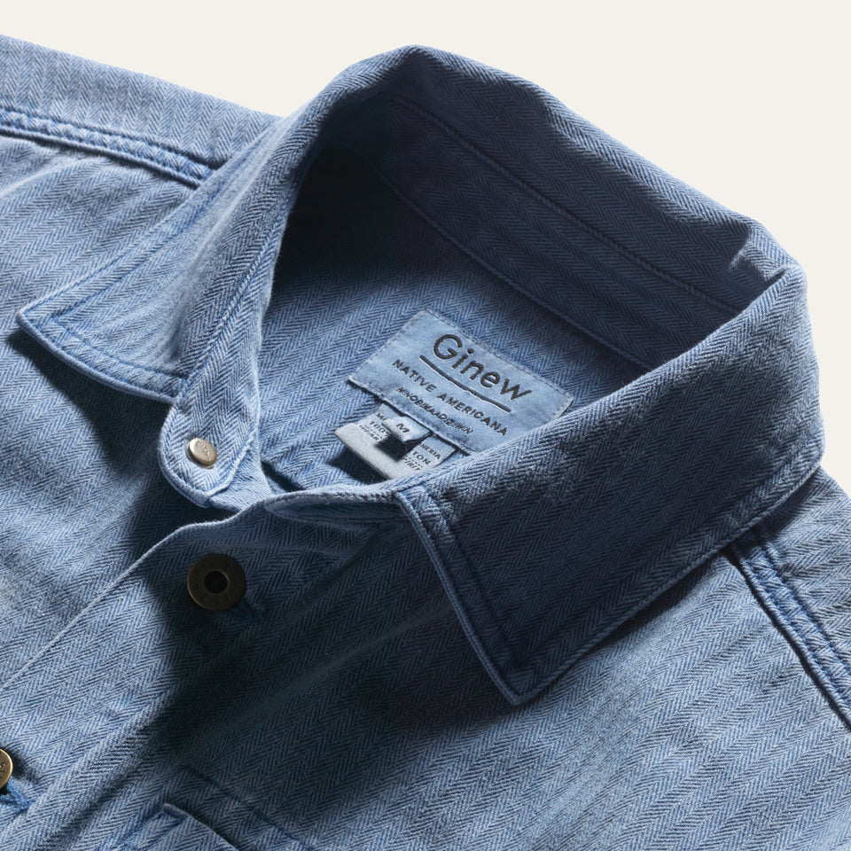 Barn Jacket, Indigo Herringbone