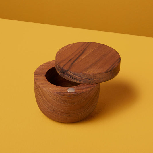 Small Teak Cellar w Pivot Lid