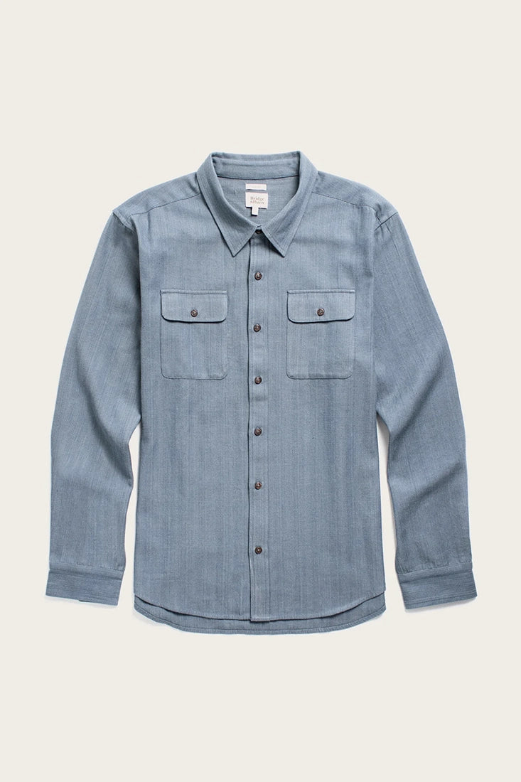 Bedford Shirt in Denim Herringbone