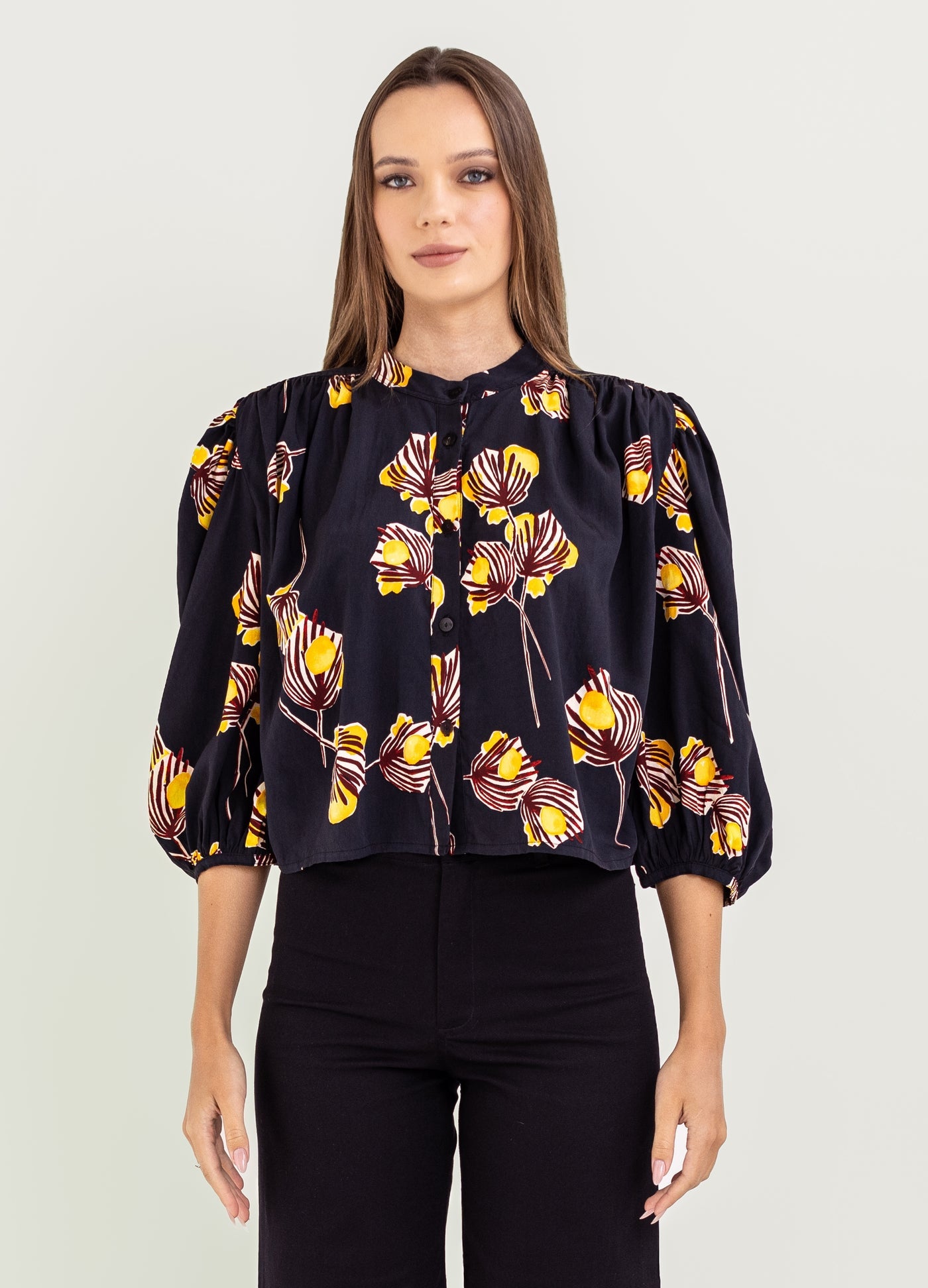 Tabitha Top, Black Aralia