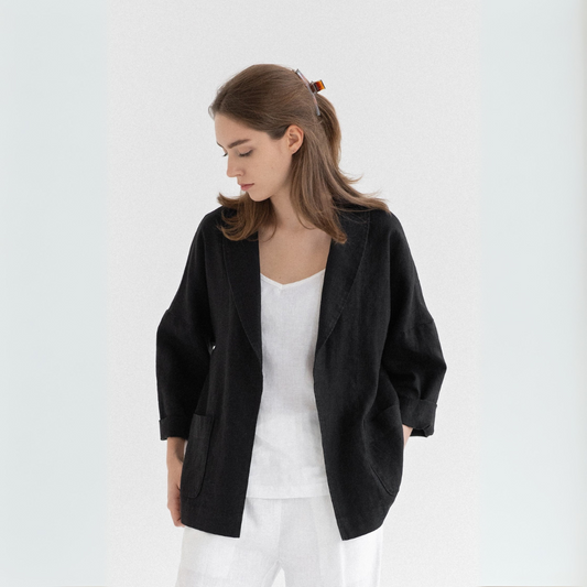 Black Linen Sonata Jacket