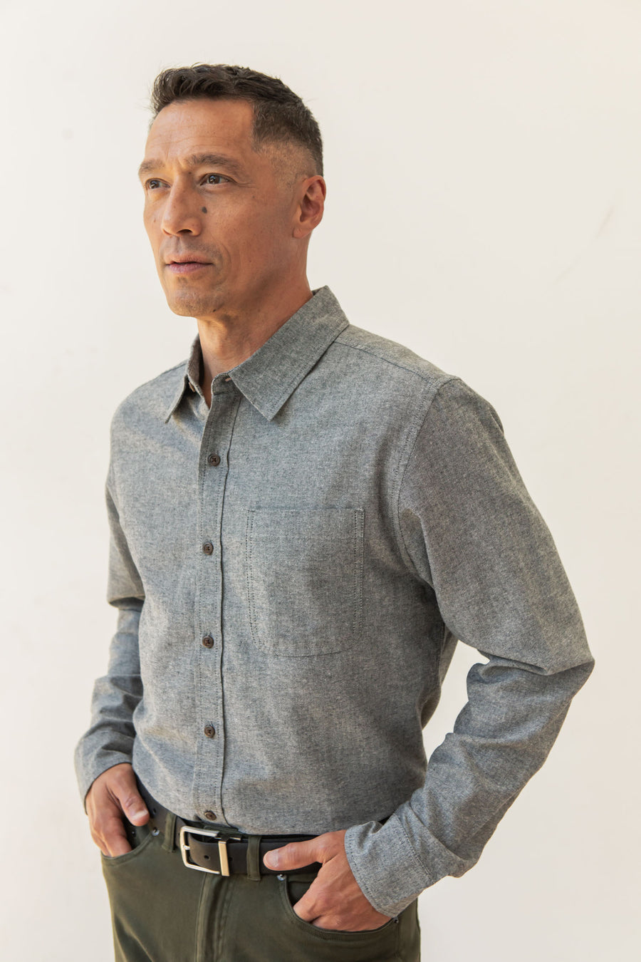 Larson Shirt in Iron Chambray