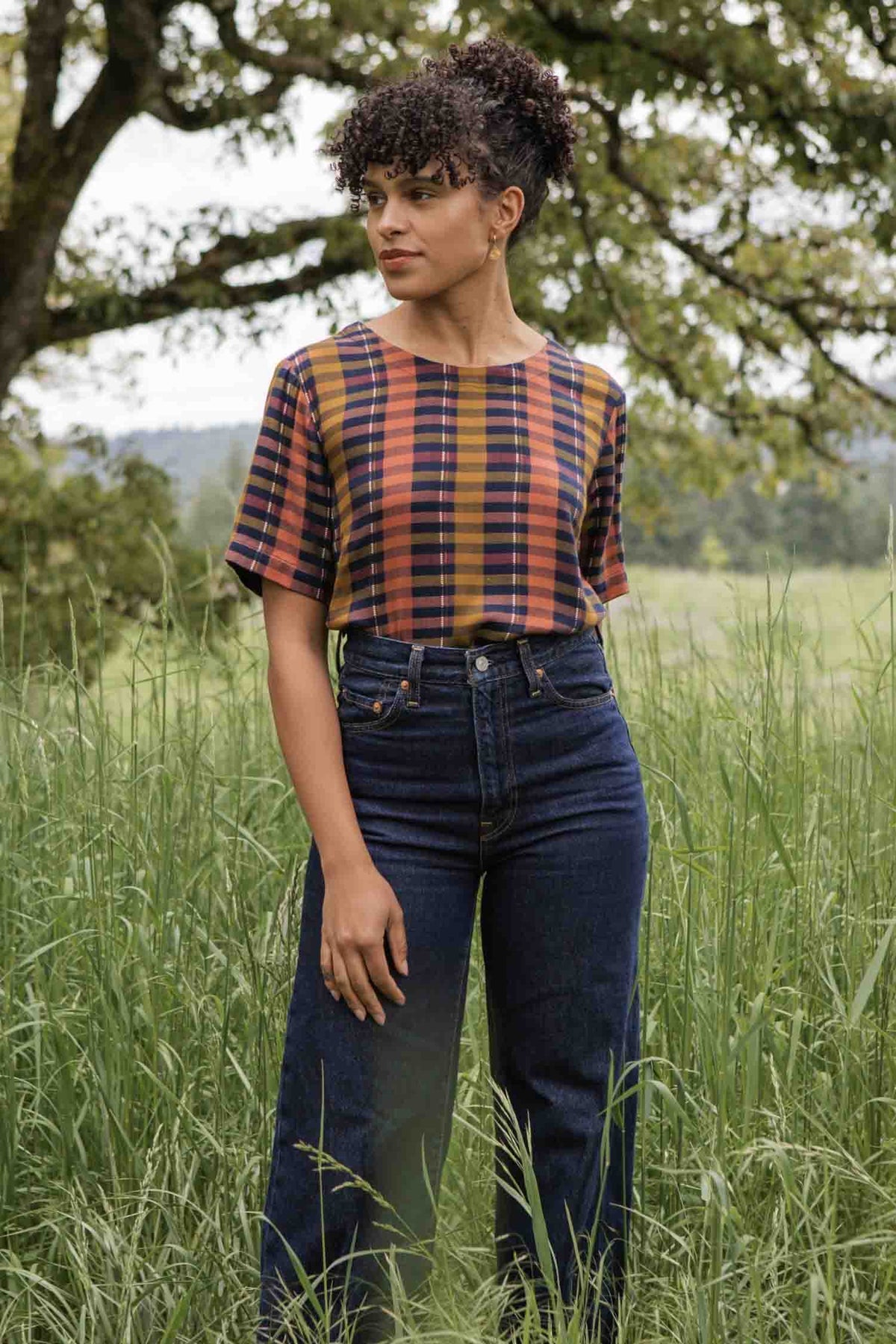Leona Shirt, Alpenglow Stripe