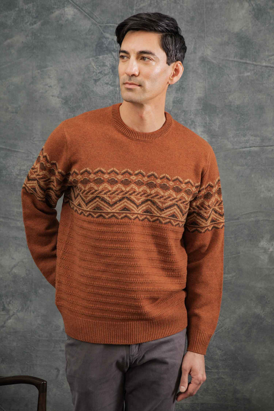 Rockwood Fairisle Sweater in Walnut Grove