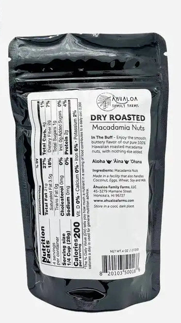 Dry Roasted Macadamia Nuts, 4oz
