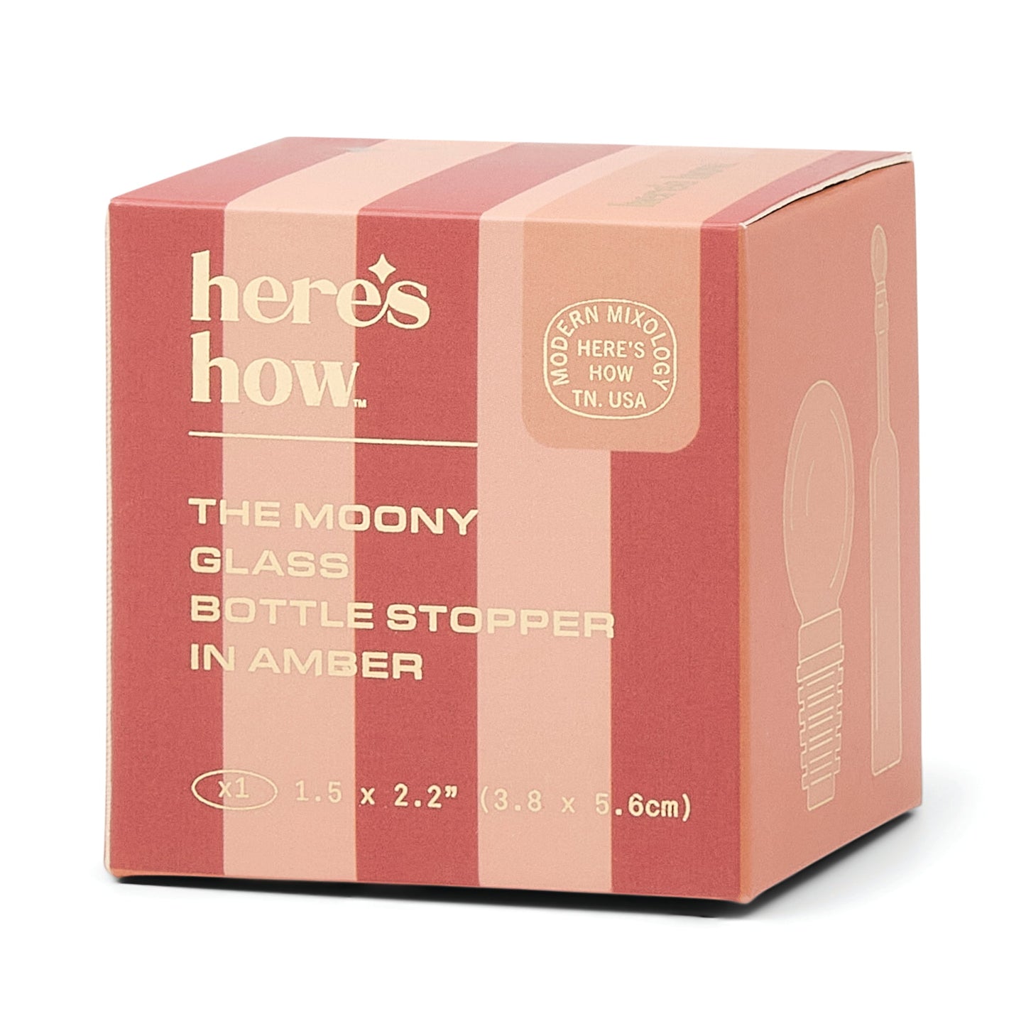 The Moony Glass Bottle Stopper, Amber