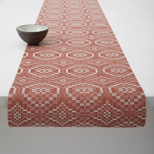 Table Runner Overshot Paprika 14x72"