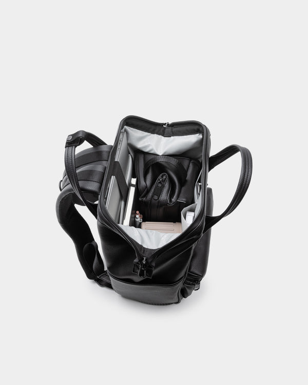 Cascade Backpack - Compact - Black Leatherlite