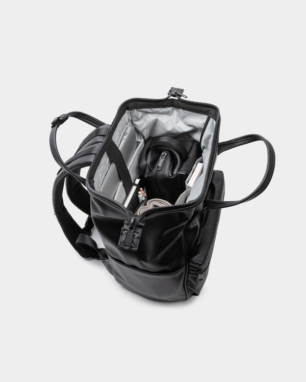 Cascade Backpack - Standard - Black Leatherlite