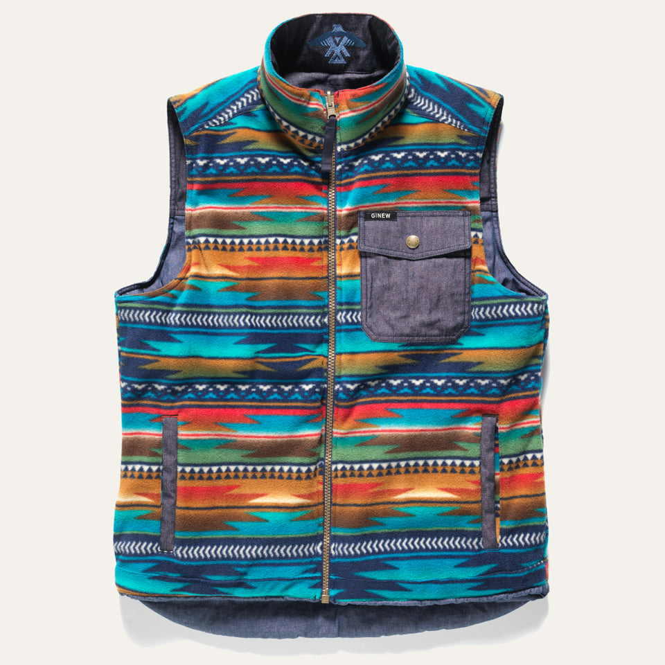 Reversible Denim + Fleece Vest