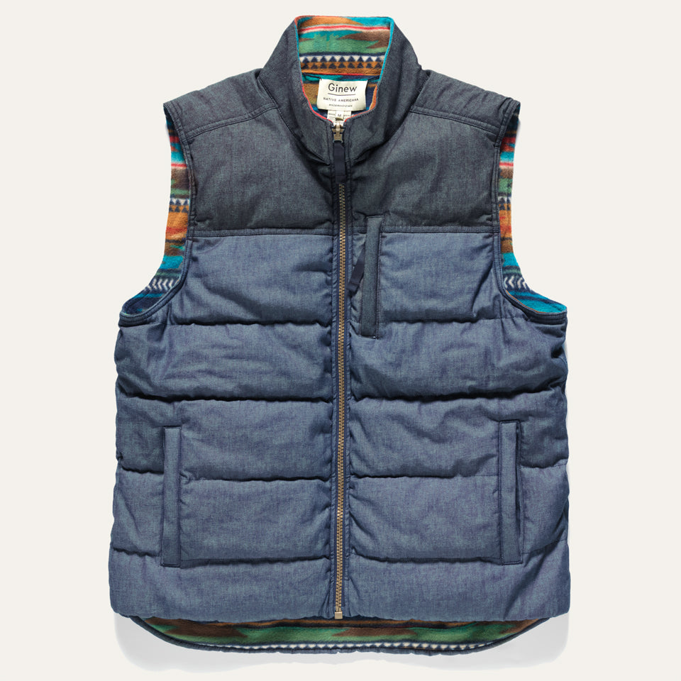 Reversible Denim + Fleece Vest