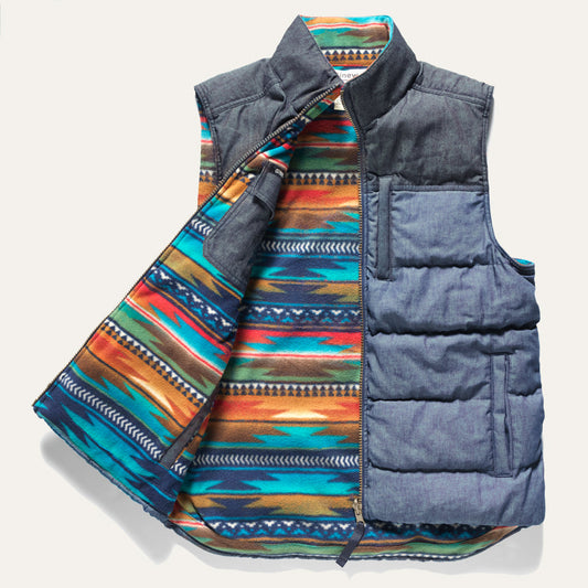 Reversible Denim + Fleece Vest