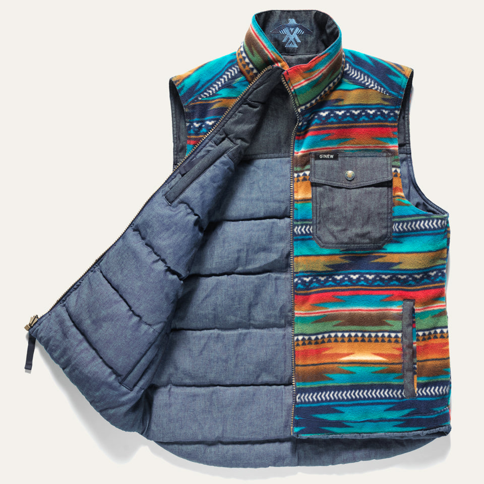 Reversible Denim + Fleece Vest