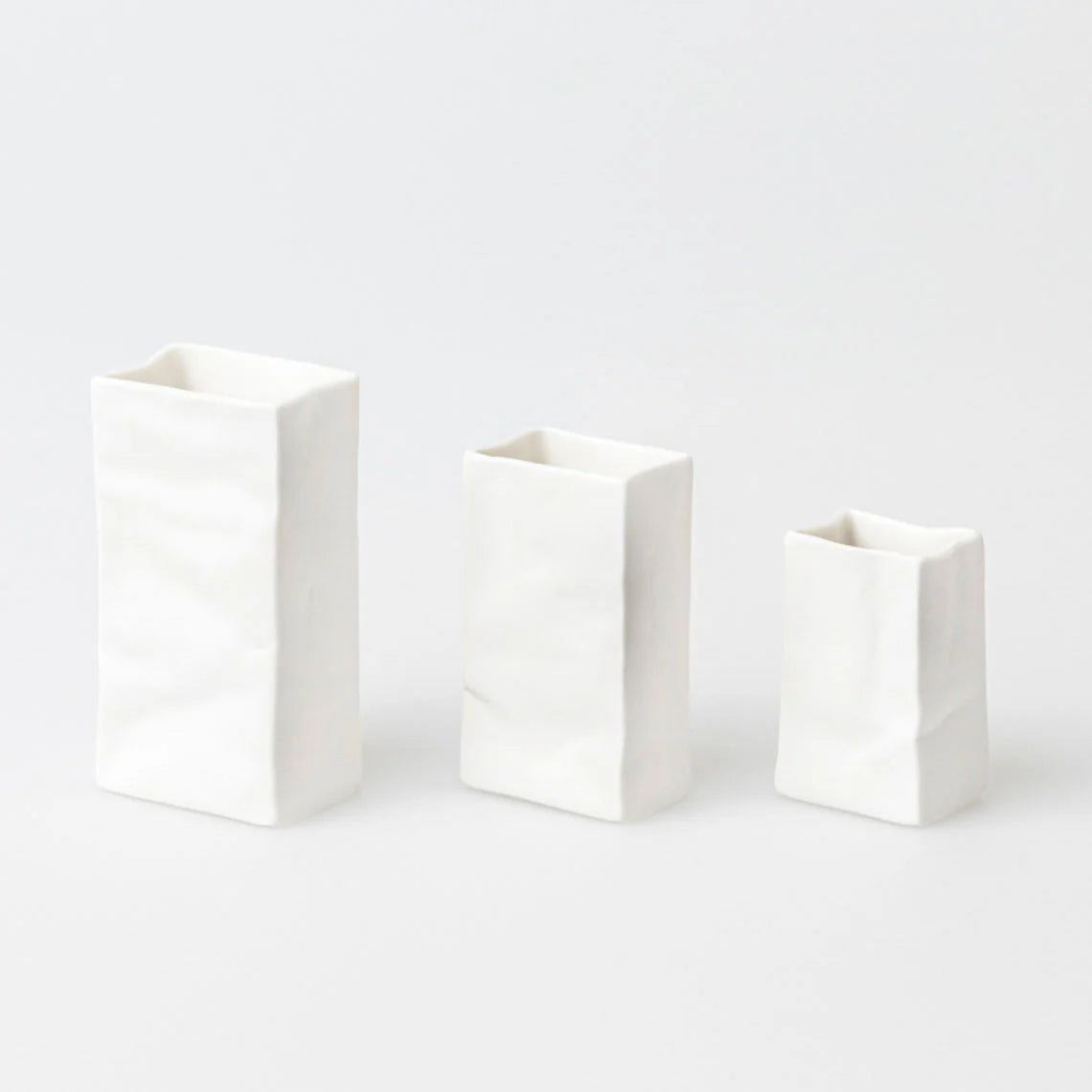 Porcelain Bag Vase Set - 3 pieces