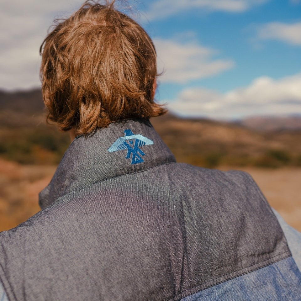 Reversible Denim + Fleece Vest