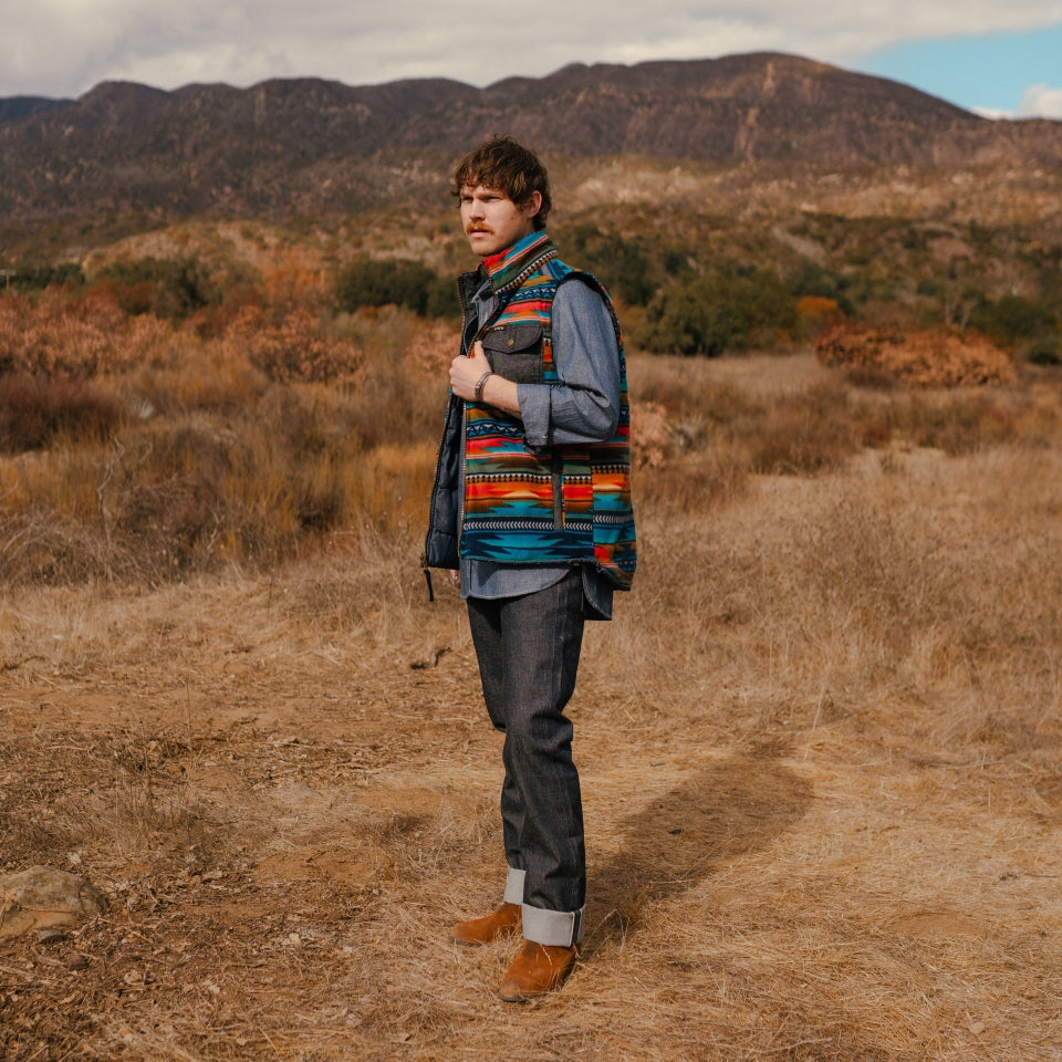 Reversible Denim + Fleece Vest