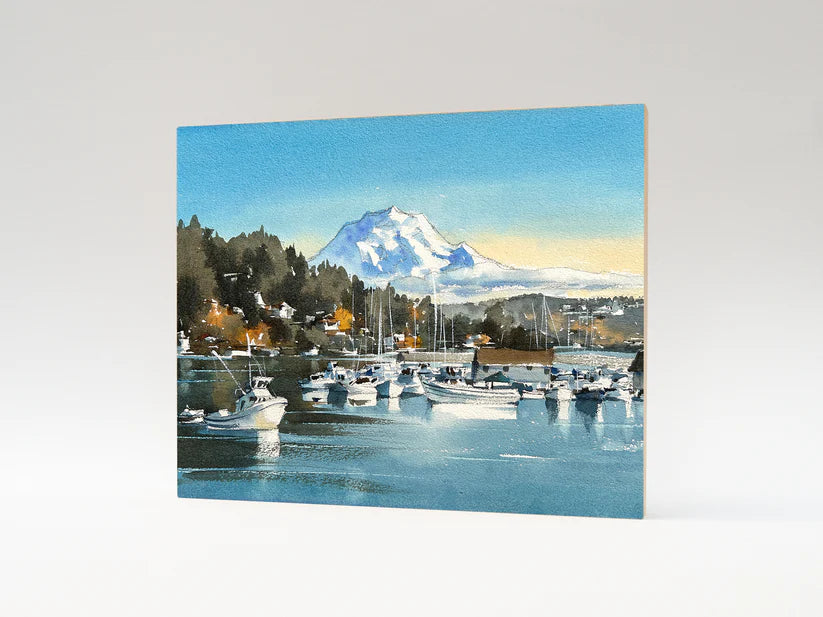 "Clear Morning in Gig Harbor" Woodblock, 11x14