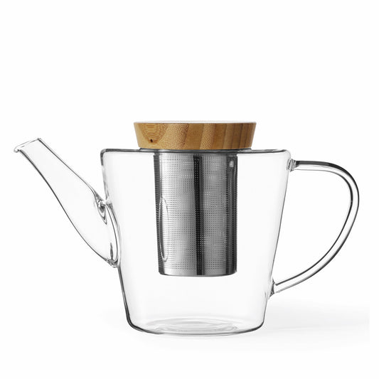 Glass Teapot w/Wooden Lid
