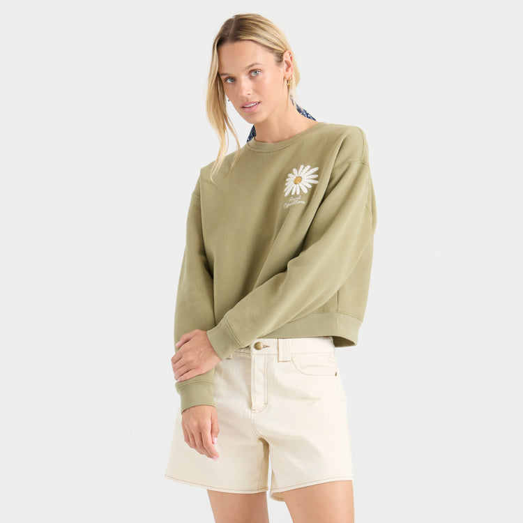 Port Crew Sweatshirt, Dusty Olive