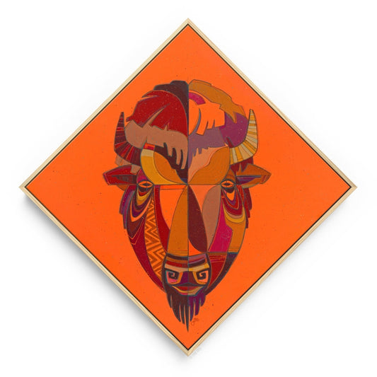 Bison, 12x12, Canvas, Nat Float Frame