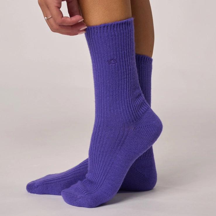 Angora Blend Socks, Purple