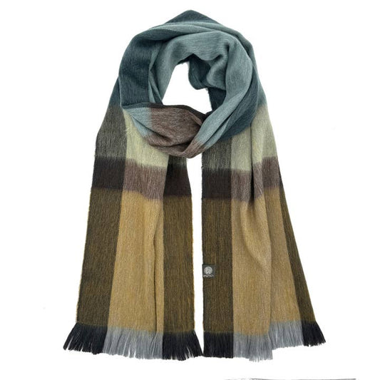 Alpaca Plaid Scarf, Golden Coast