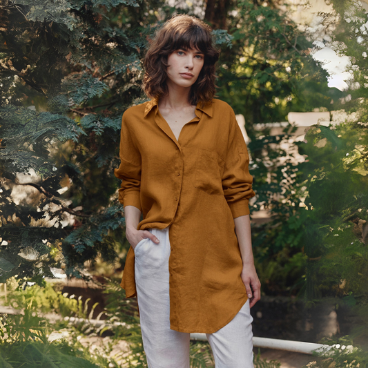 Bronze Linen Rondo Shirt