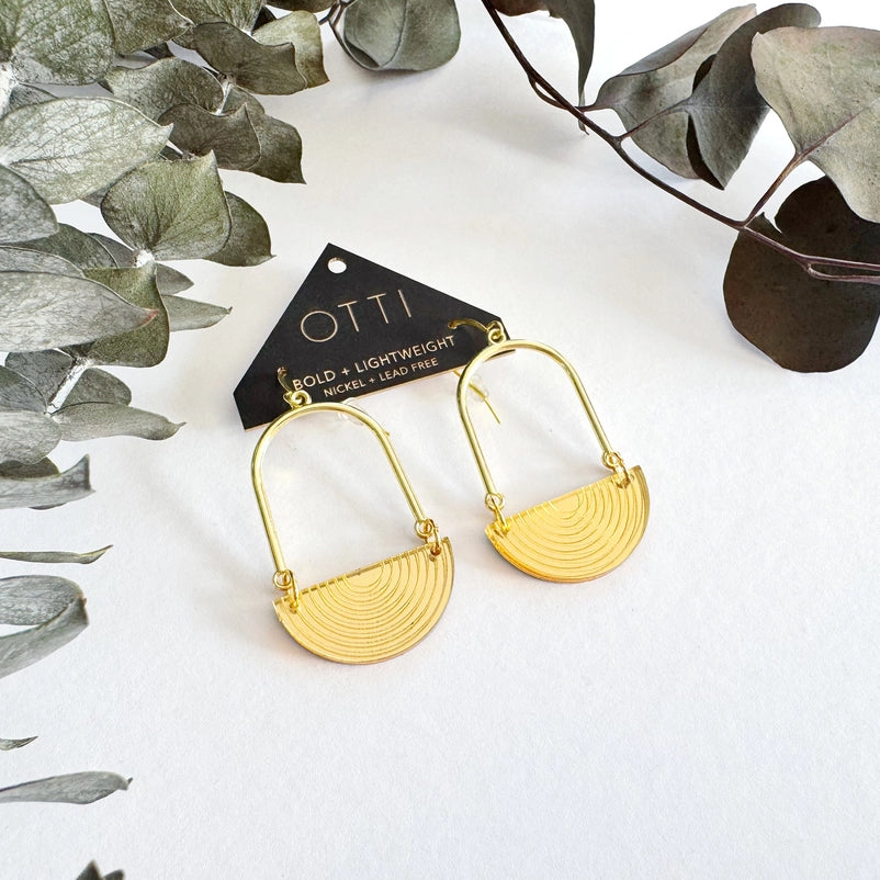 Half-Moon Earrings, Gold