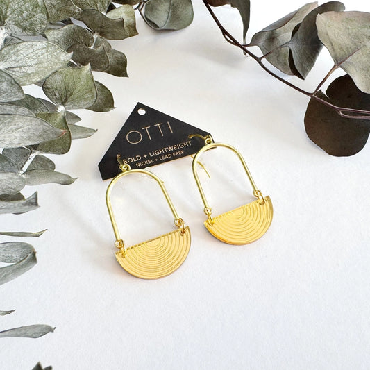 Half-Moon Earrings, Gold